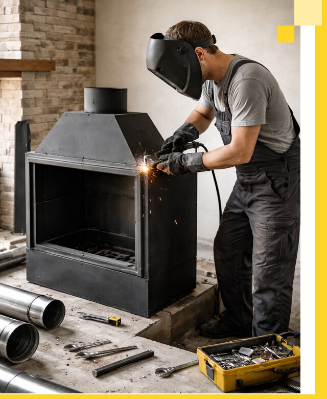 Продажа и установка металлических каминов в Урае под ключ