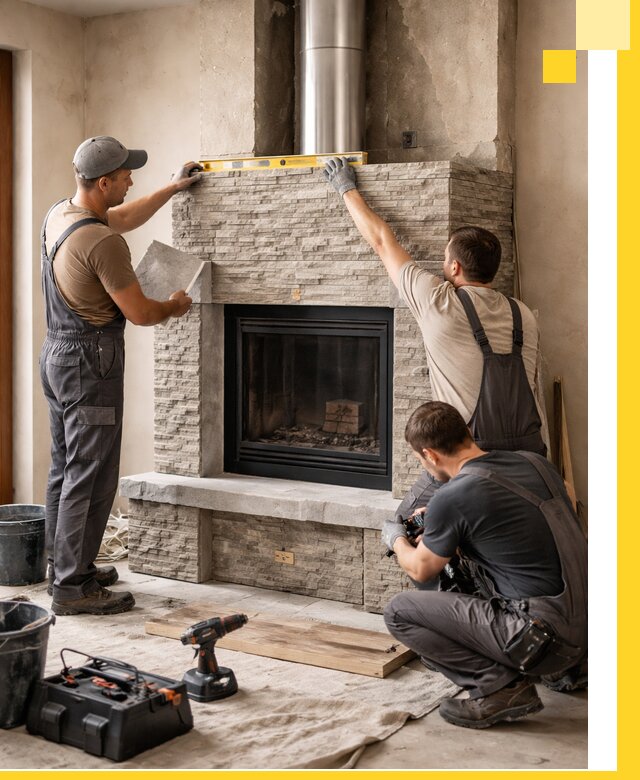 Профессиональный монтаж каминов под ключ в Урае для дома