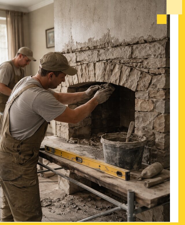 Изготовление каминов под ключ в Урае, монтаж и отделка