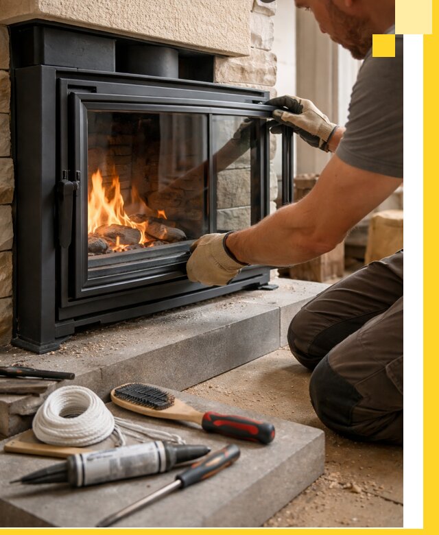 Производство, монтаж и доставка каминов со стеклом в Урае