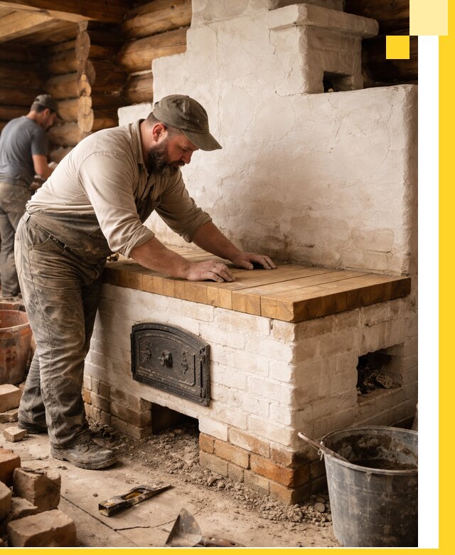 Проектирование и установка русской печи с лежанкой в Урае