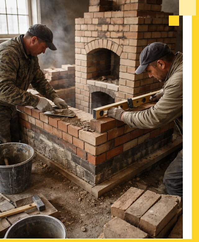 Изготовление и монтаж печей и каминов из кирпича в Урае