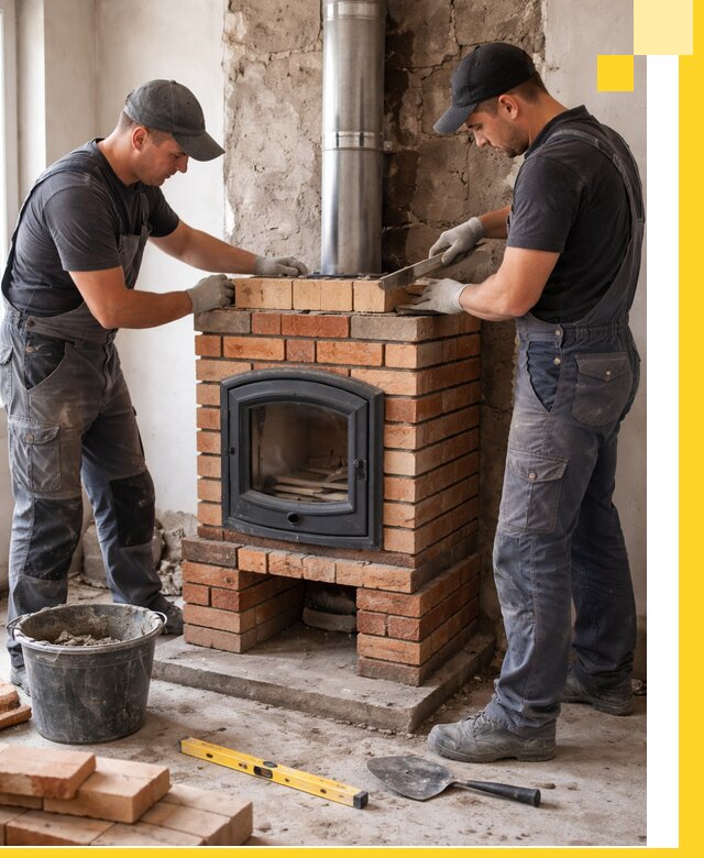 Монтаж печи камина под ключ в Урае с гарантией и пусконаладкой