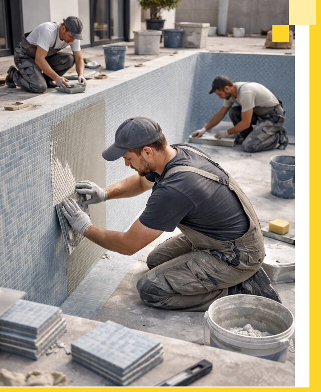 Облицовка бассейнов в Урае плитка мозаика гидроизоляция