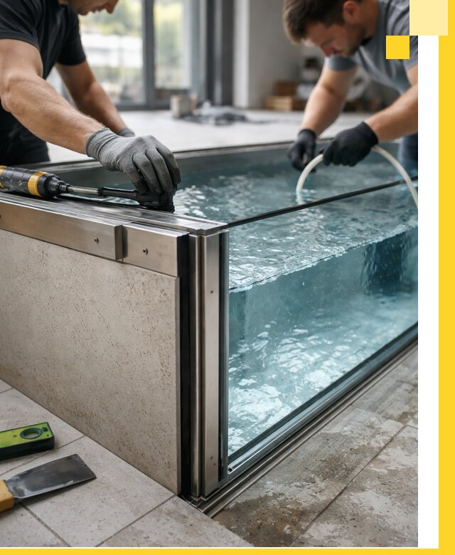 Проектирование и монтаж стеклянных бассейнов в Урае