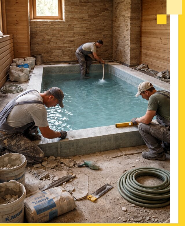 Проектирование и строительство бассейнов для бани в Урае