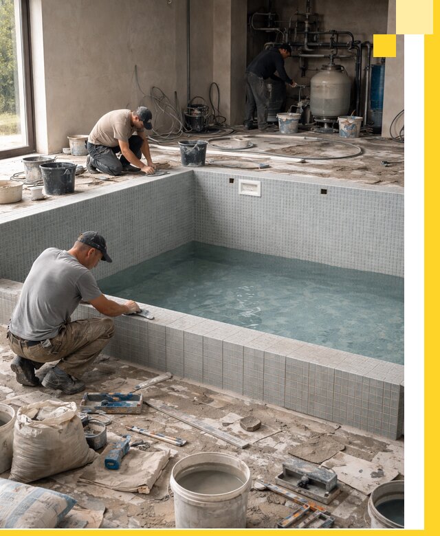 Строительство и монтаж бассейнов в помещении в Урае