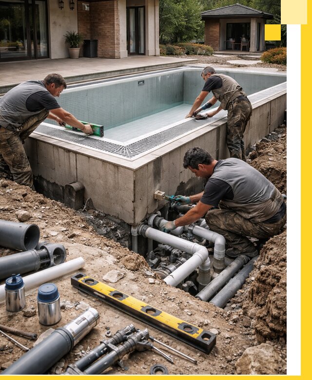 Строительство переливных бассейнов в Урае под ключ