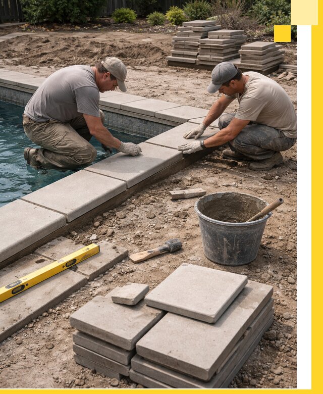 Установка и изготовление копингового камня для бассейнов в Урае