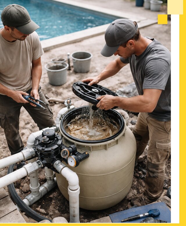 Установка и обслуживание песочных фильтров для бассейнов в Урае