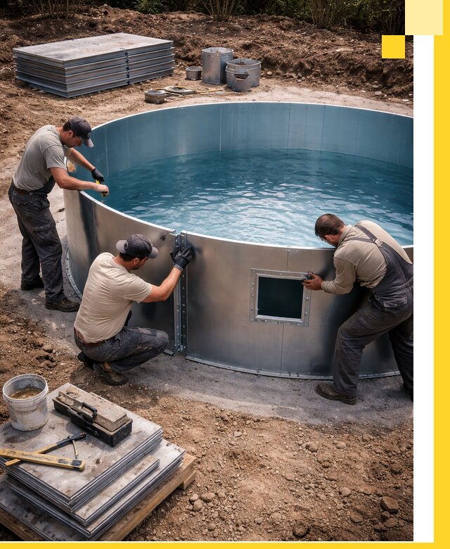 Круглые бассейны под ключ в Урае проектирование и монтаж