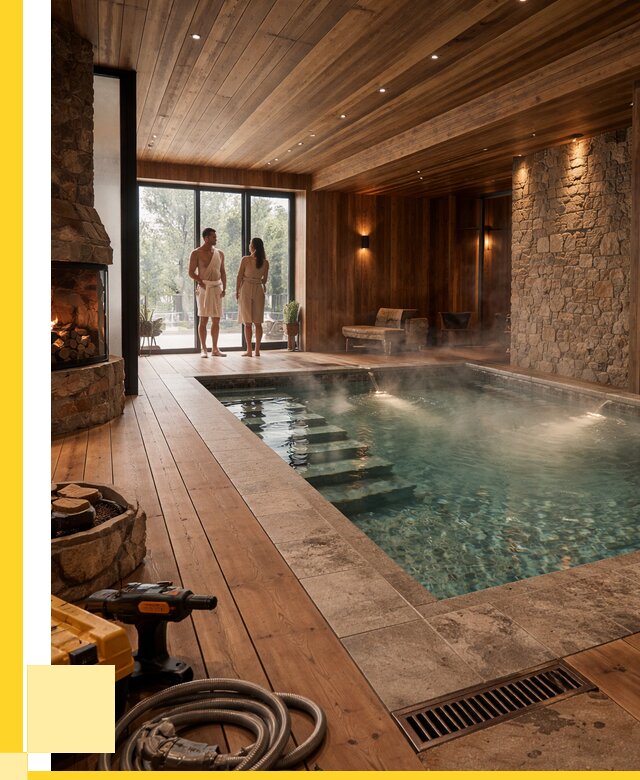 Проекты бань с бассейном под ключ в Урае от 78158 р., ЭриданУрй