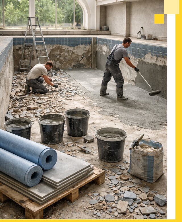 Реконструкция бассейнов в Урае: ремонт, гидроизоляция