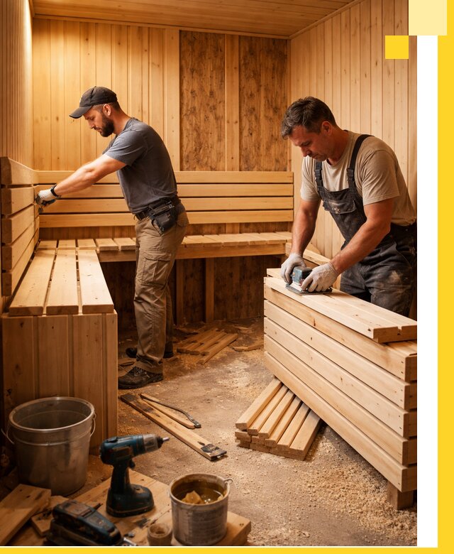 Профессиональный комплексный ремонт саун под ключ в Урае