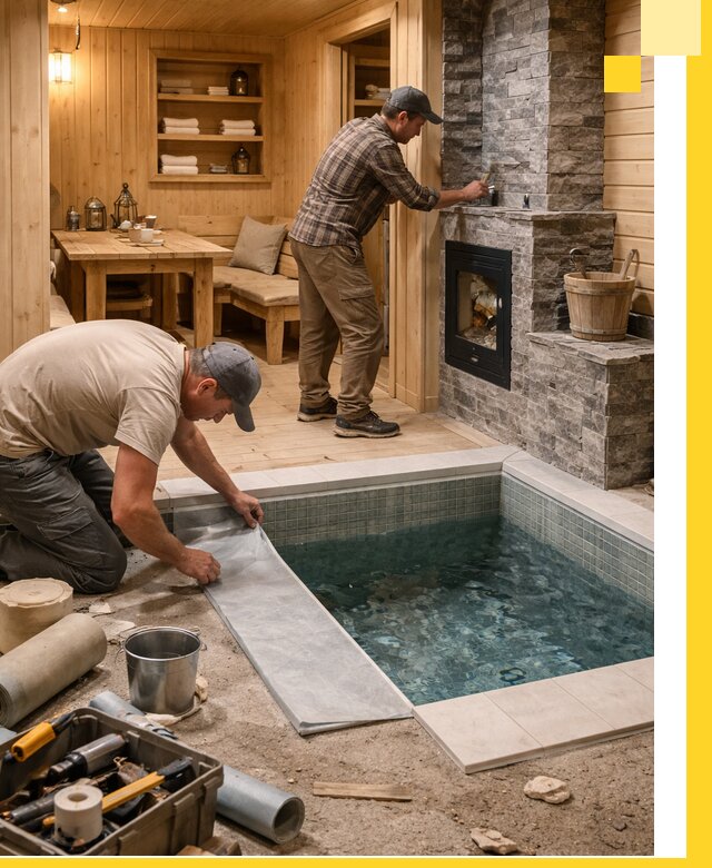 Строительство бань с комнатой отдыха под ключ в Урае