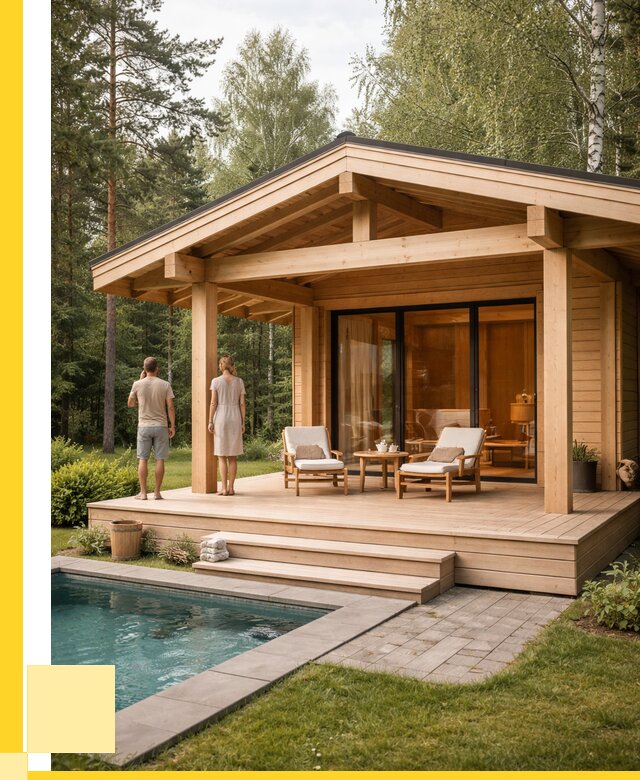 Бани с террасой под ключ в Урае от 625260 р. | ЭриданУрй