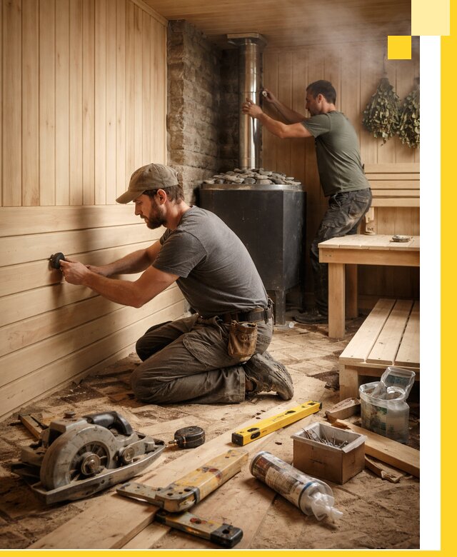 Полное строительство и оснащение парных под ключ в Урае