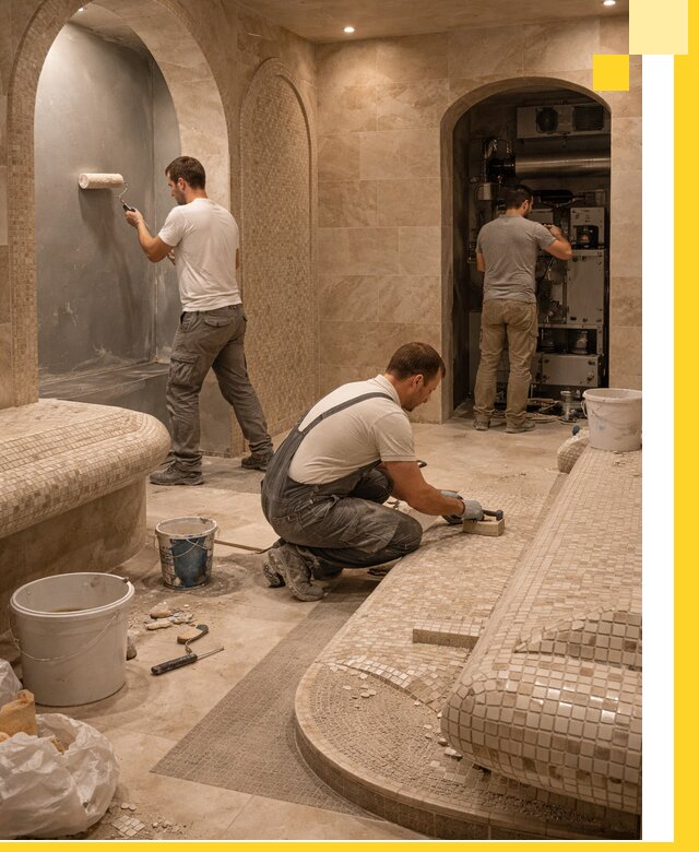 Строительство бани с хамамом и бассейном под ключ в Урае