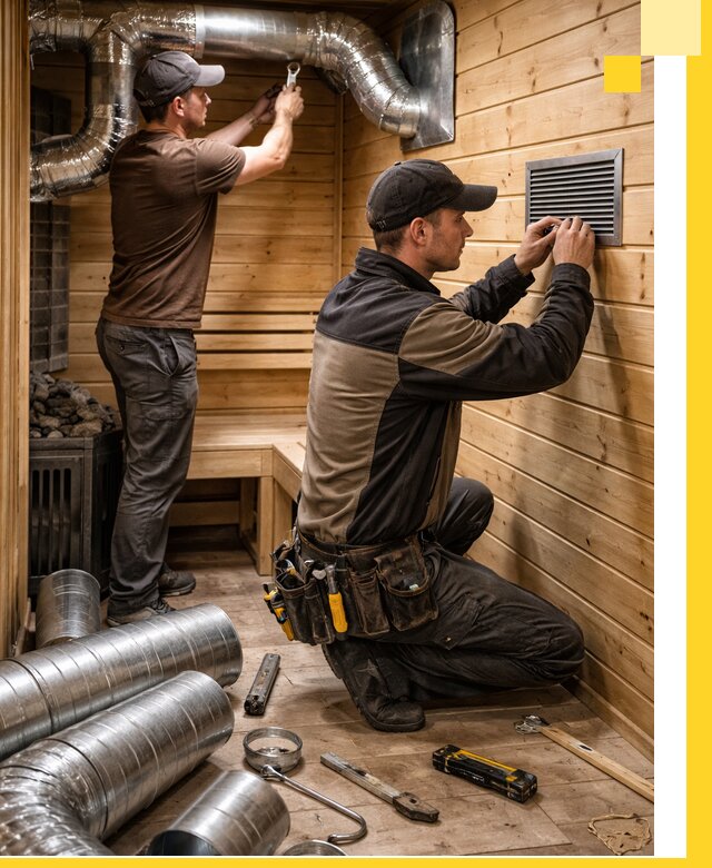 Проектирование и монтаж вентиляции бани в Урае под ключ