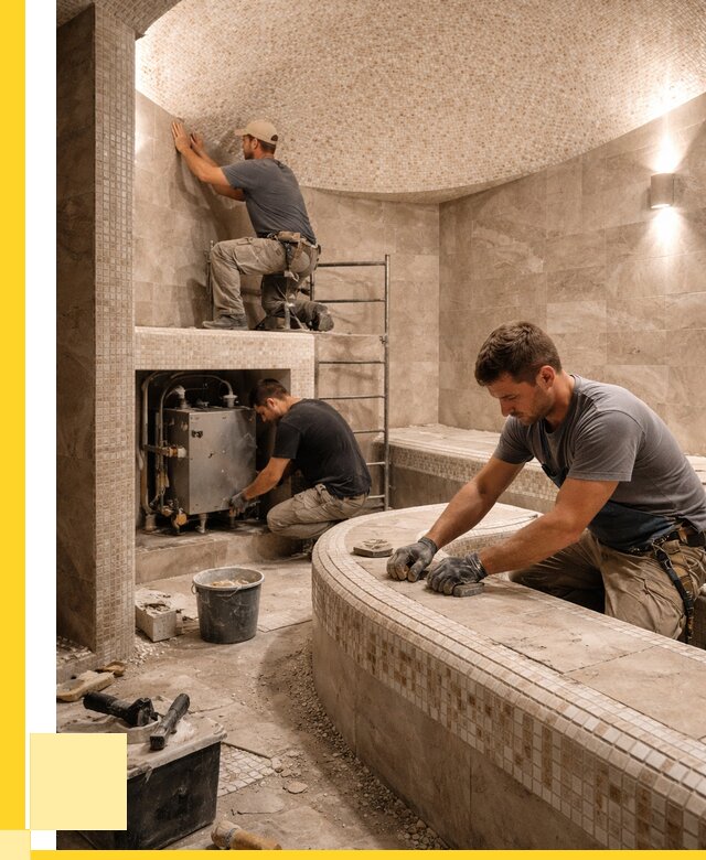 Монтаж хамамов под ключ в Урае от 260525 р. ЭриданУрй