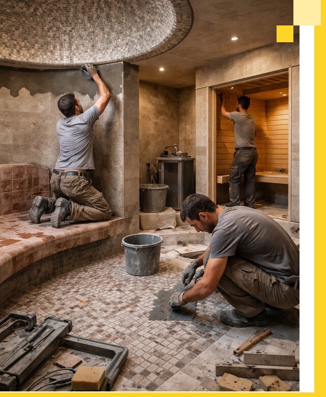 Проект и строительство хамама бани и сауны под ключ в Урае